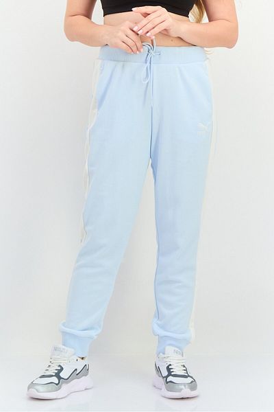 Puma Women Slim Fit Running Sweatpants, Icy Blue/white