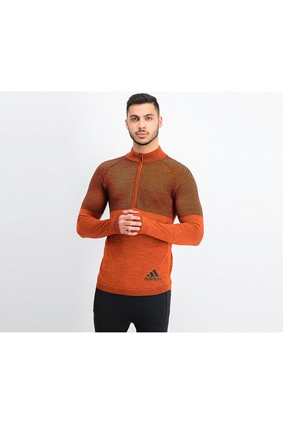adidas Men Climaheat Primeknit Running Sweatshirt, Energy And Black