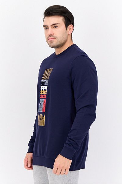 Puma Men Sportswear Fit Long Sleeve Training Sweatshirt, Navy
