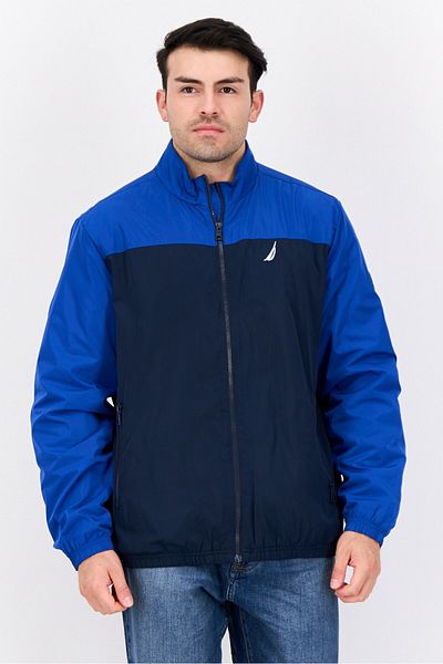 Nautica جاكيت رجالي مقاوم للرياح بألوان متعددة، أزرق داكن