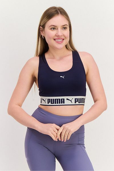 Puma حمالة صدر رياضية غير مبطنة للتدريب للنساء، لون أزرق داكن