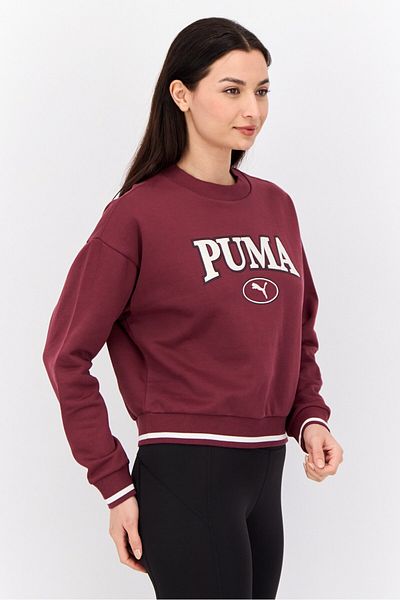 Puma Women Relaxed Fit Long Sleeves Outdoor Sweatshirts, Dark Maroon
