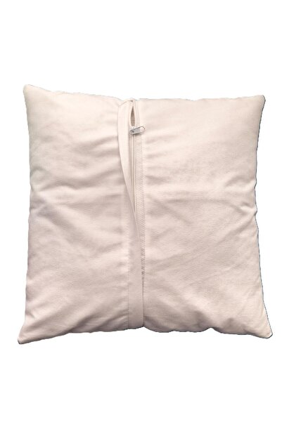 Ahsen Dekoratif Embroidery Patterned Autumn Leaf Themed Digital Printed Luxury Velvet 4-Piece Throw Pillow Cover Set