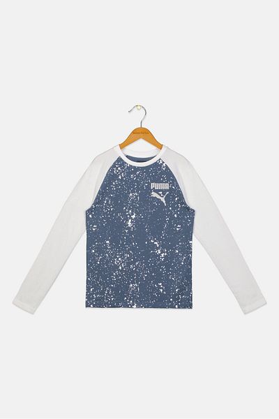 Puma Kids Boy Sportswear Fit Splatter Paint T-shirt, White/grey