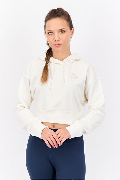 Puma Women Relax Fit Long Sleeve Outdoor Sweatshirts, Light Beige