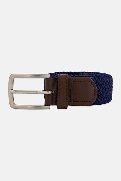 Dockers Men Woven Braided Belt , Navy Blue
