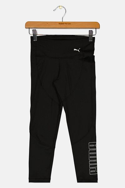 Puma Kids Girl Brand Logo Training Leggings, Black