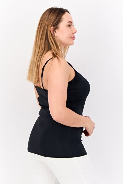 Bebe Women 2 Pieces Solid Sleeveless Tank Tops, Black