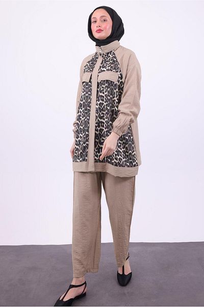 TRENDTESETTÜR Γυναικείο κοστούμι Vision Leopard με παντελόνι T 9474