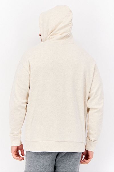Puma Men Relaxed Fit Embroidered Outdoor Hoodies, Beige Heather