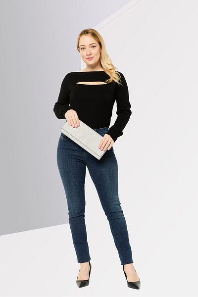 Michael Kors Women Textured Long Sleeve Bodysuit, Black