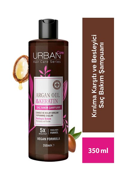 Urban Care Argan Oil & Keratin Nourishing and Anti-Breakage Hair Care Shampoo Vegan 350 ml