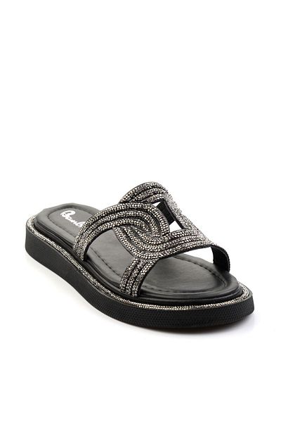 Bambi Black Platinum Women's Slippers K 04328023009