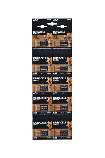 Duracell AAA Alkalin İnce Kalem Pil 20'li Kartela