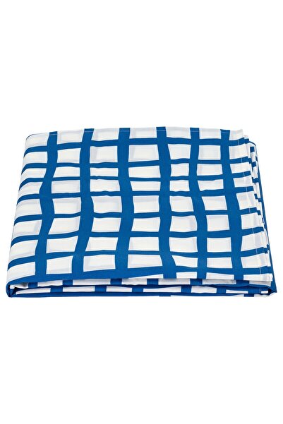 IKEA PILLERSTARR Tablecloth, patterned/blue white, 145 x 240 cm