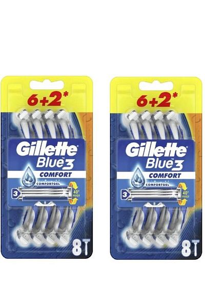 Gillette Blue3 Comfort - 8 Pieces 2 Pack Razor Blades Disposable