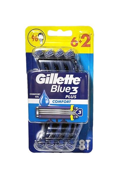 Gillette Blue3 Comfort - 8 Pieces 2 Pack Razor Blades Disposable