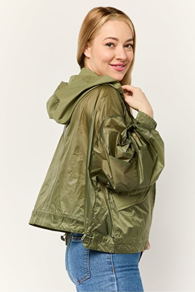 Esprit Women Solid Hooded Jacket, Multicolour