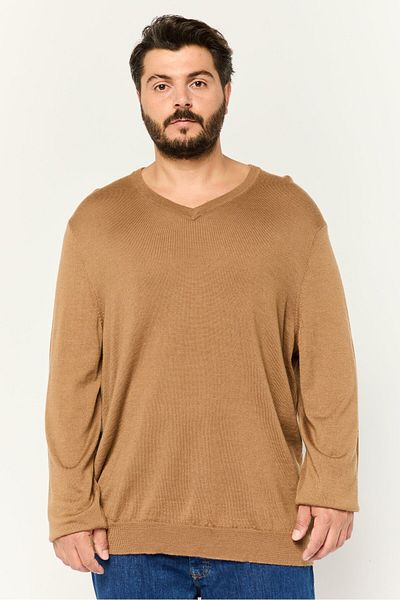 Club Room Men V-neck Textured Long Sleeves Sweater, Brown