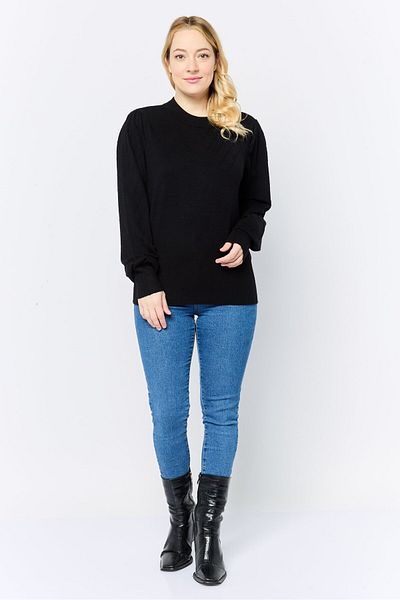 Madison + Hudson Women Mock Neck Textured Sweater, Black