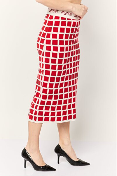 Esprit Women Checkered Midi Skirt, Multicolor