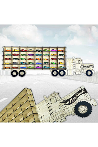 Woodbu Tır Ahşap Hobi Araba Rafı, Akçaağaç rengi 40 Araçlık