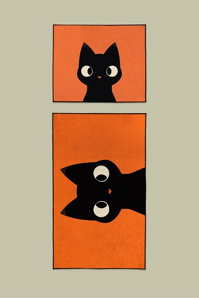 Evdek Σετ πατάκι μπάνιου Black Cat 2 τεμαχίων