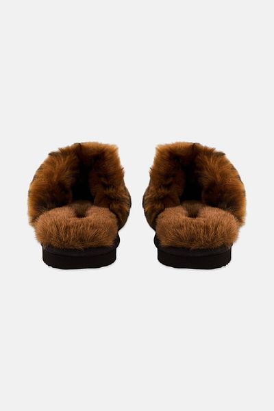 Michael Kors Women Janis Slip On Slipper, Brown/black
