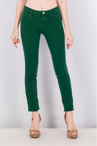 Guess Women Skinny Fit Curve X Five Pocket Mid Jeans, Green