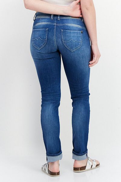 Pepe Jeans Women Slim Fit Washed Stretchable Denim Jeans, Blue