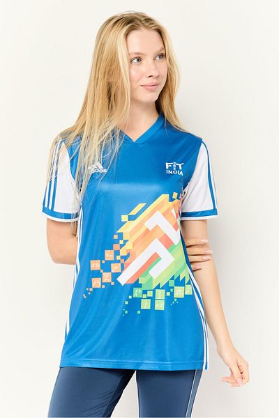 adidas Women Sportswear Fit Short Sleeve Outdoor Jersy, Multicolor