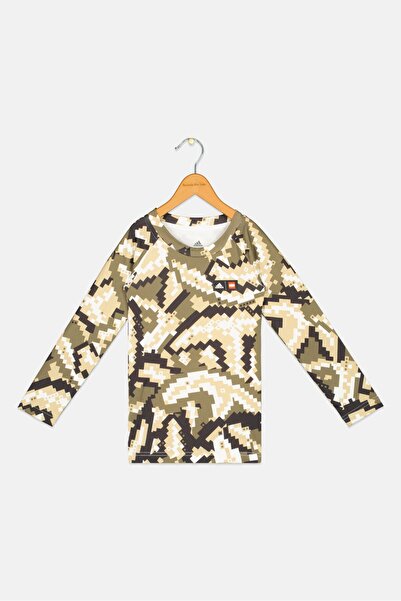 adidas تي شيرت تدريب بأكمام طويلة وياقة دائرية للأولاد من ليجو كيدز، متعدد ال...