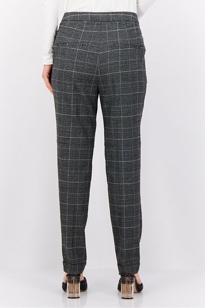 Esprit Women Regular Fit Checkered Chino Pants, Grey