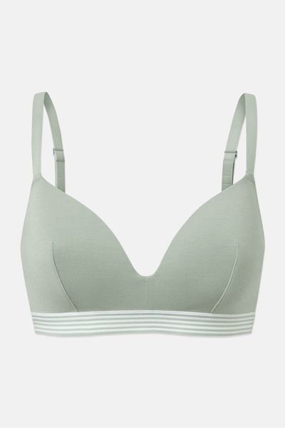 Tchibo Women Lightly Padded Stripe Bra, Green
