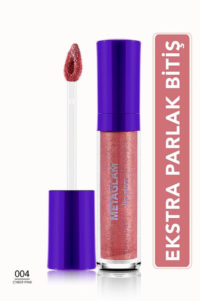 Flormar Metaglam Intense Shimmer & Moisturizing Lip Gloss-004 Cyber ​​Pink- 8682536080811