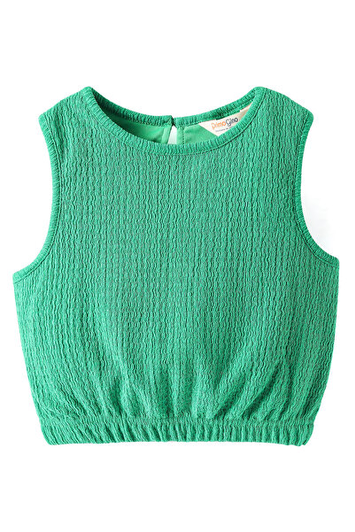 Primo Gino Primo Gino Woven Sleeveless Textured Solid Top & Shorts Co-ord Set - Green