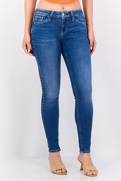 Esprit Women Skinny Fit Embellished Stretchable Jeans, Navy