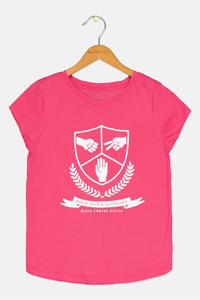 GAP Kids Girl Graphic Print Short Sleeves T-Shirt, Pink