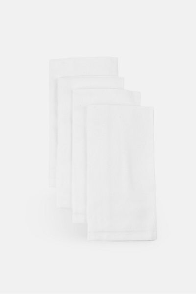 Bebe 4 Pieces Solid Napkins 45 x 45 cm, White