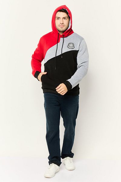 Akademiks Men Hooded Brand Logo Long Sleeves Sweatshirt, Multicolour