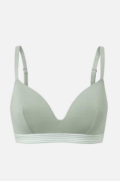 Tchibo Women Lightly Padded Stripe Bra, Green