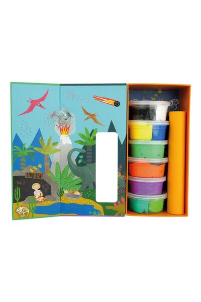 Floss & Rock مجموعة الطين والطين الجاف بالهواء/دينو