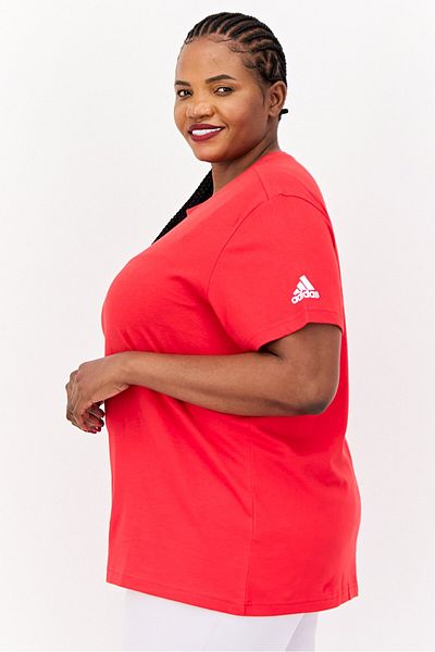adidas Women Sportswear Fit Short Sleeve Outdoor T Shirt Red