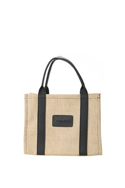 Baghashtag Jute Tote Black Bag