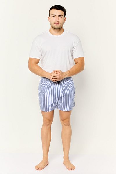 Algspar Men 2 Pcs Stripe Woven Boxers Set, Multicolor
