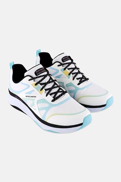 SKECHERS Women D Lux Fitness Bright Balance Lace Up Training Shoes, White