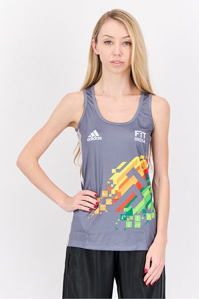 adidas Women Sportswear Fit Sleeveless Outdoor Jersey, Grey
