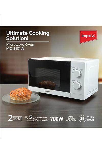 İMPEX Microwave Oven 5 Power Levels With Easy Reheat And Defrost Function 20 L 700 W MO 8101A