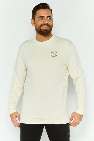 Puma Men Sportwear Fit Long Sleeve Outdoor Sweatshirt, Beige
