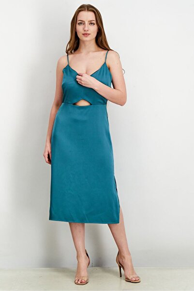 Sam Edelman Women Plain Sleeveless Midi Dress, Industrial Green